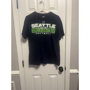 Medium NFL Short Sleeve Blue White Seattle Seahawks Tshirt M. Football. Sports